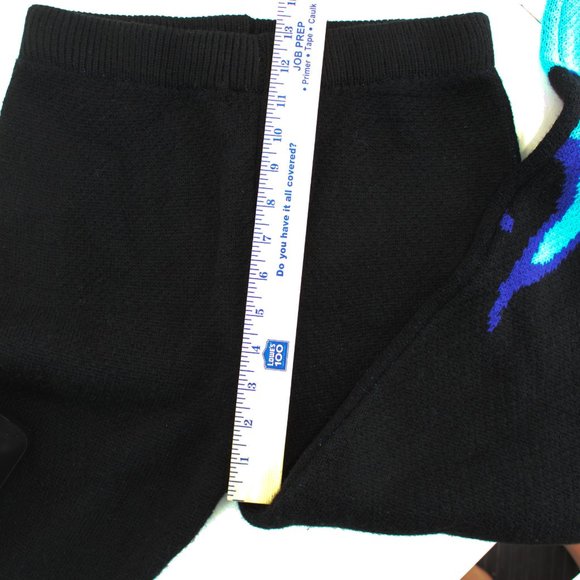 Cherry Mellow Blue Flame Knit Joggers SZ M High Waist Stretch Sweater Pants Y2K - Picture 9 of 12